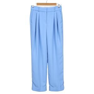 J.Crew Wide-Leg Essential Trouser Pant In City Crepe Pale Cerulean Blue Size 0